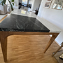 Rechteckiger Tisch Marmor Eichenholz 4