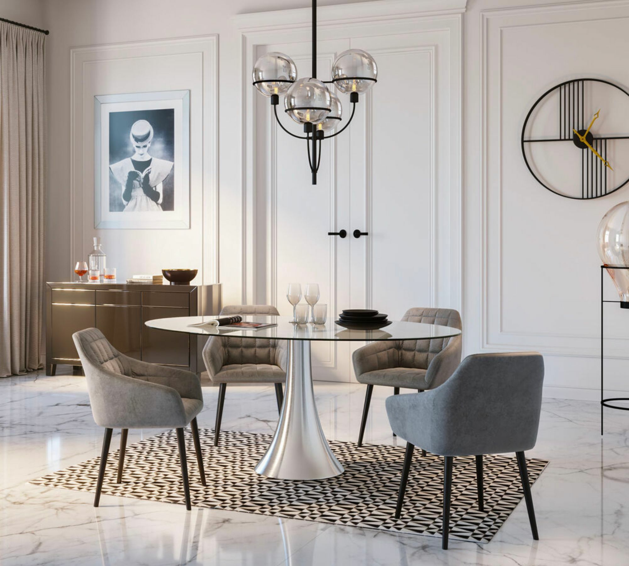 Armlehnstuhl Gesteppt Samt Grau  4