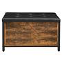 Ennis Wardrobe Bench Faux Leather Metal Brown 3