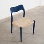 Blauer Teakholz-Stuhl 1960er Jahre 7