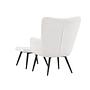 Como Armchair with Footstool Bouclé Black White 5
