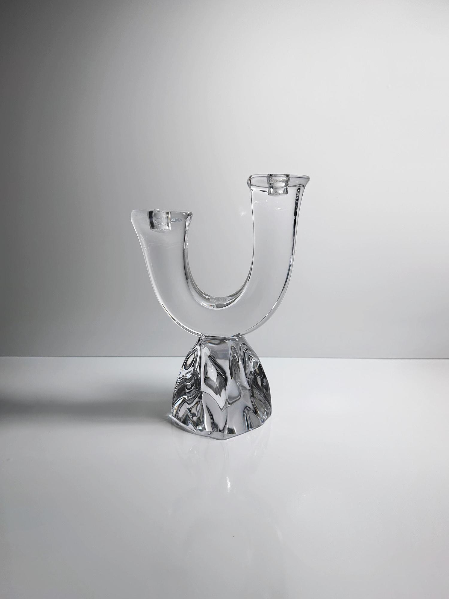 Vintage candle holder crystal France 1960s 1