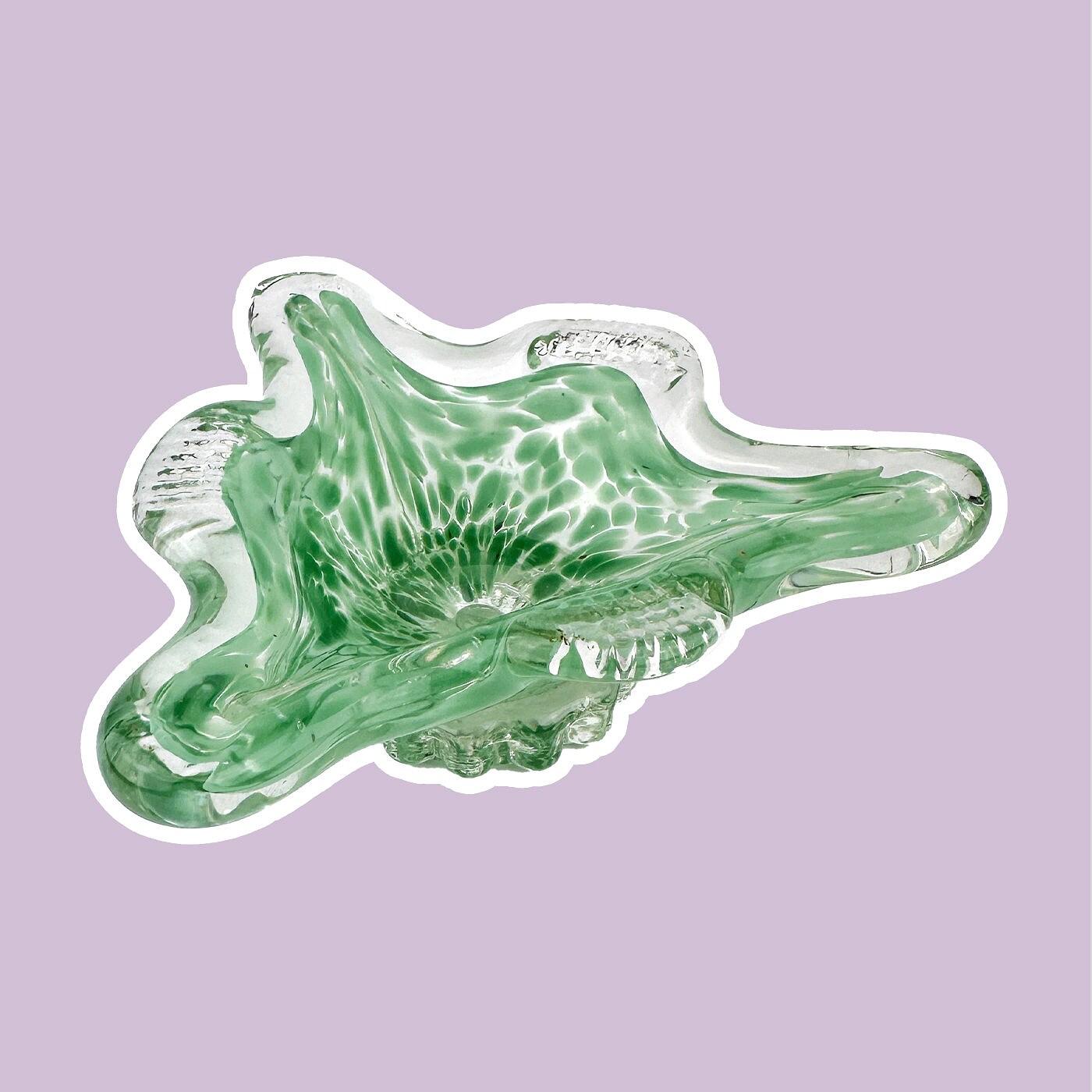 Vintage ashtray Murano glass green 1970s 9