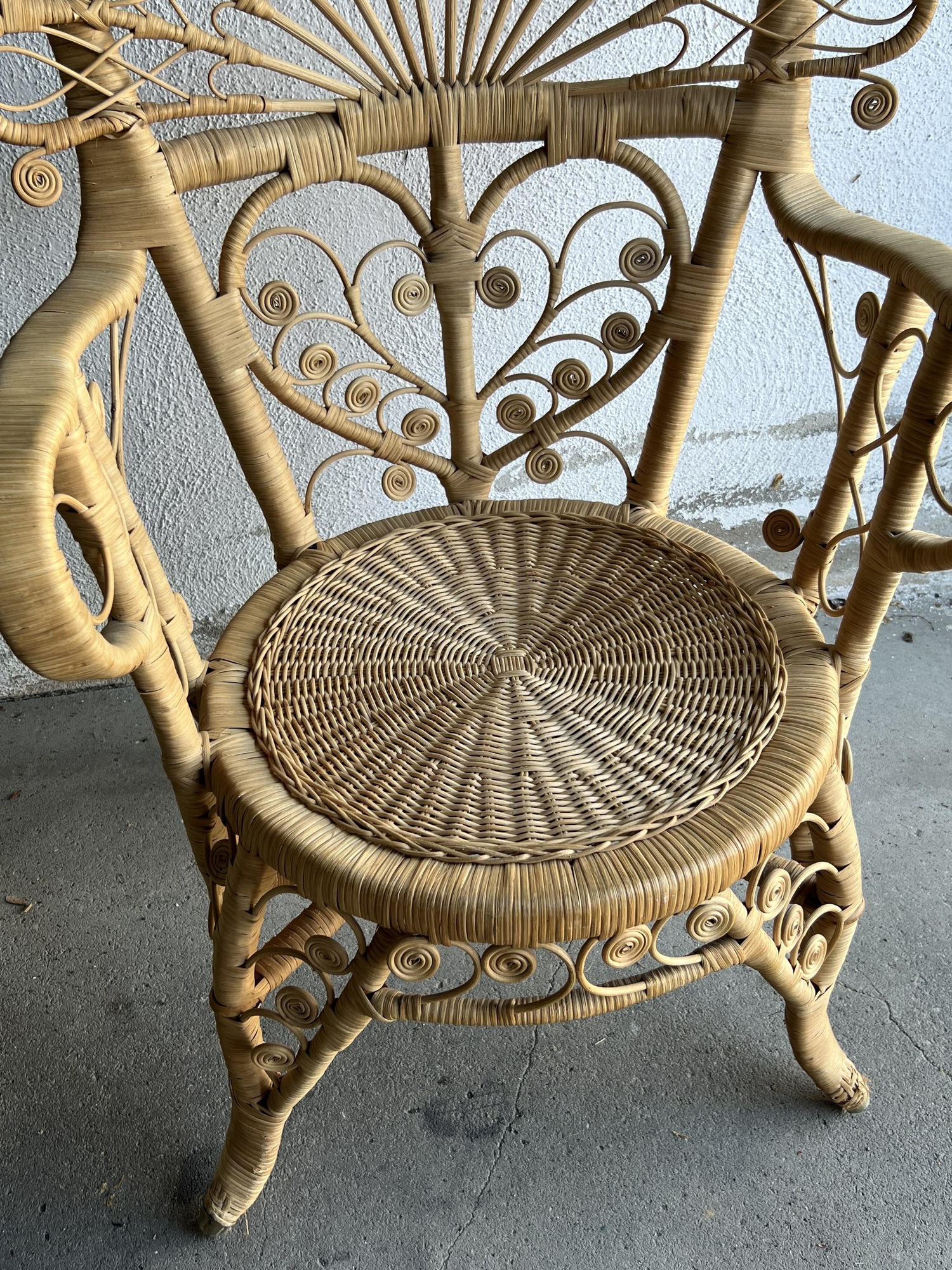 Pfauensessel Rattan Natur 1