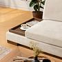 Tulip Ecksofa Rechts mit Hocker Beige 4