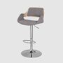 Bar stool veneer and fabric grey 0