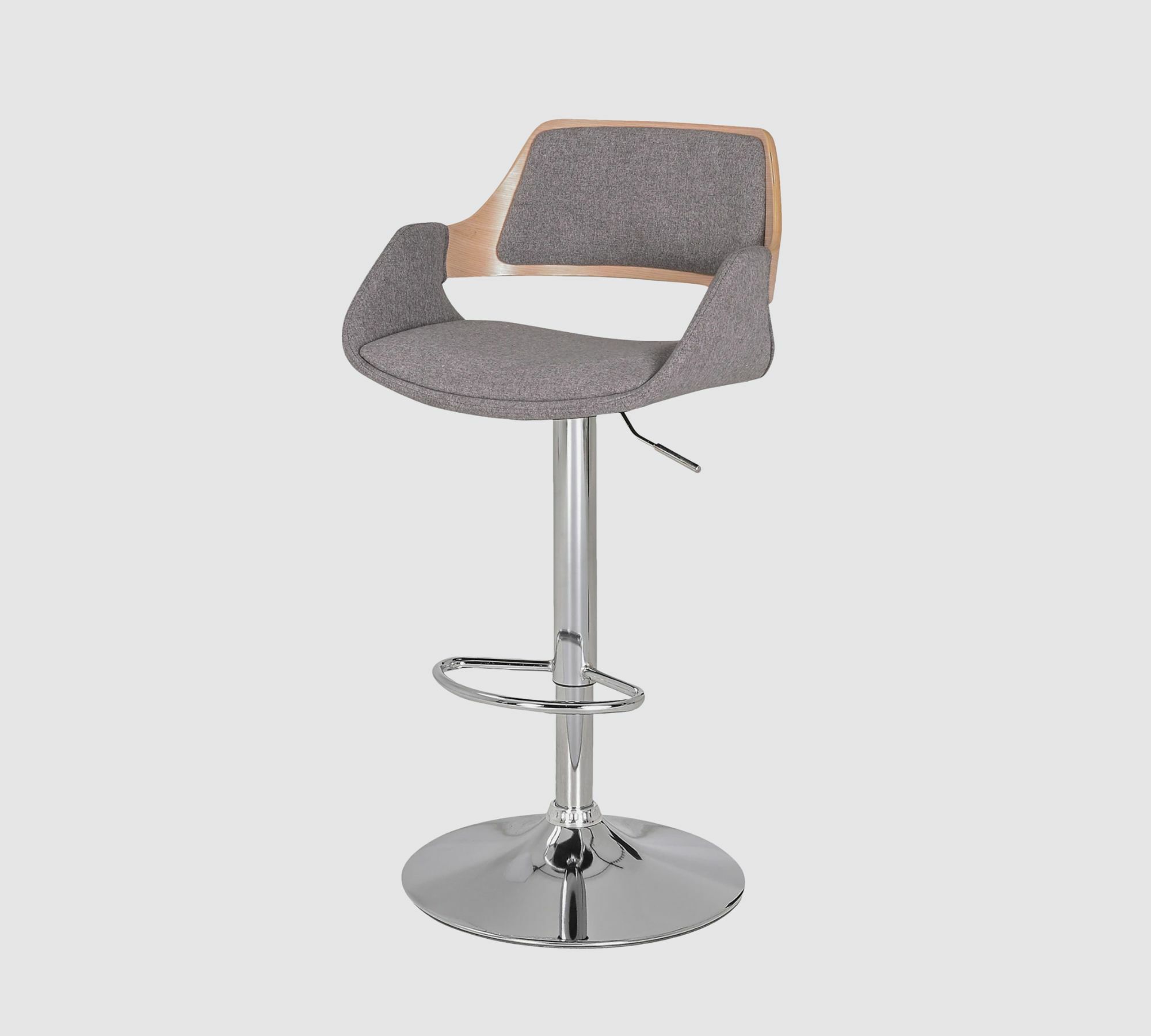 Bar stool veneer and fabric grey 0