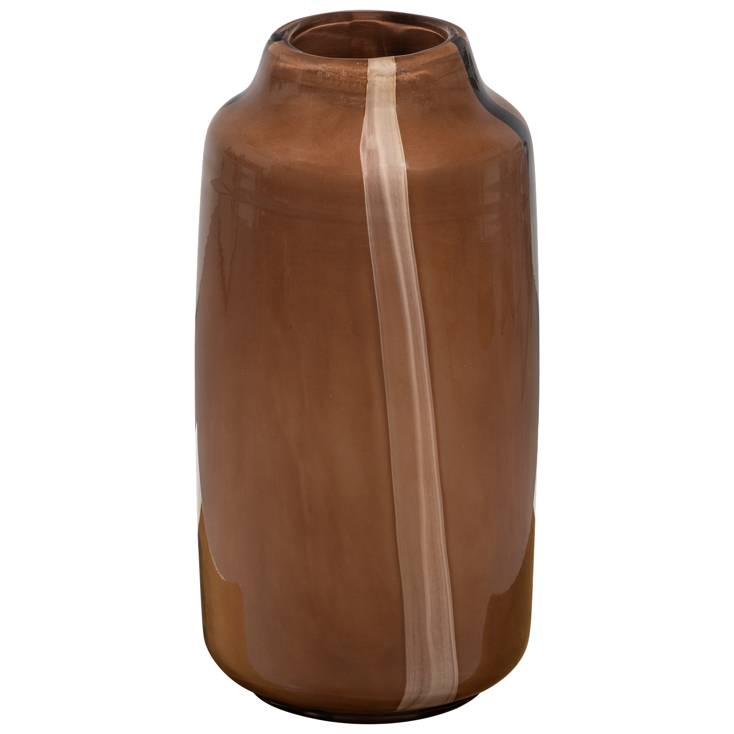 Selena Vase Glas Braun mit Streifen 4
