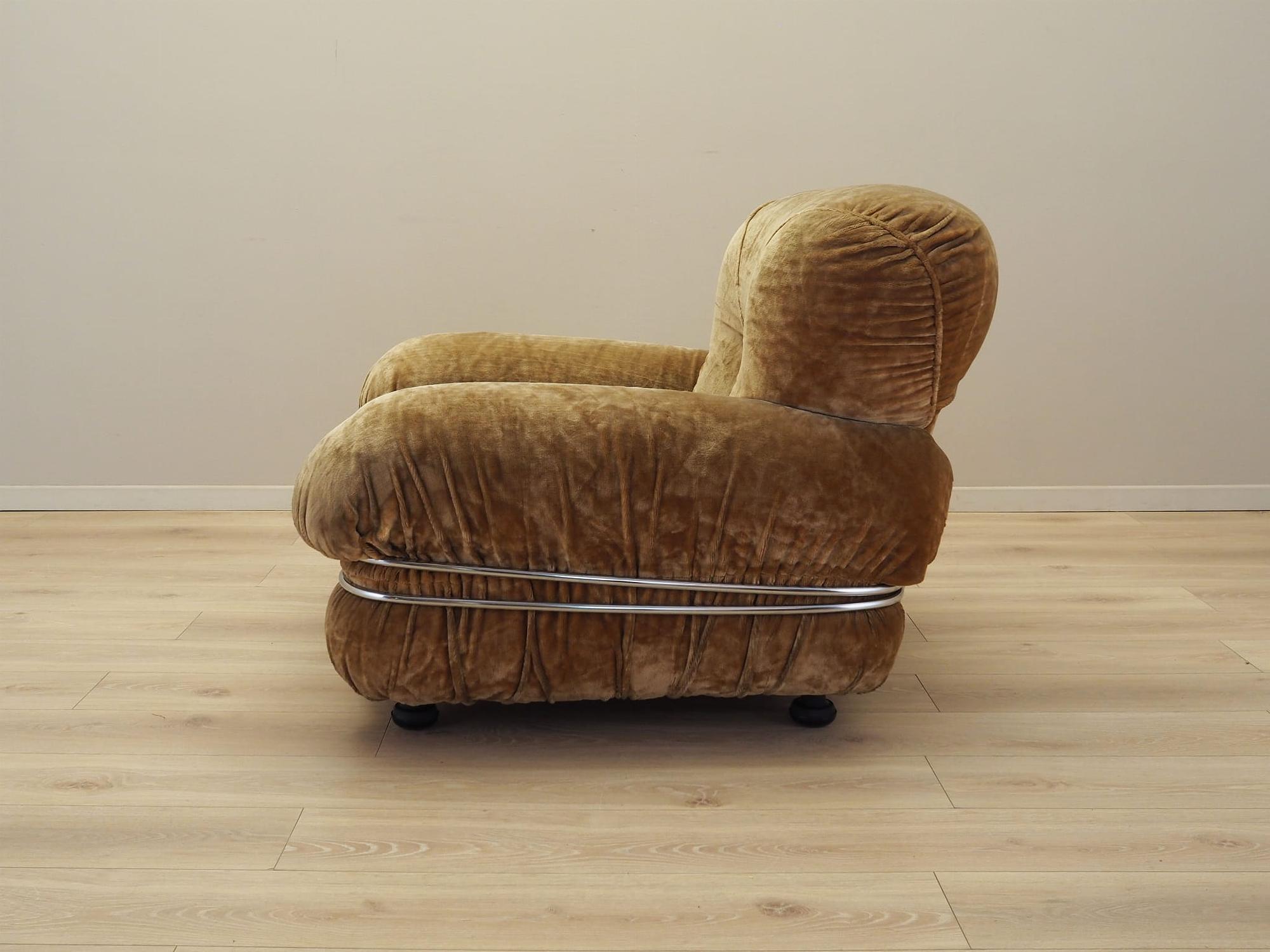 Armchair velvet brown 1970s 4
