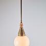 Vintage Pendelleuchte Glas Kupfer 1950er Jahre 2