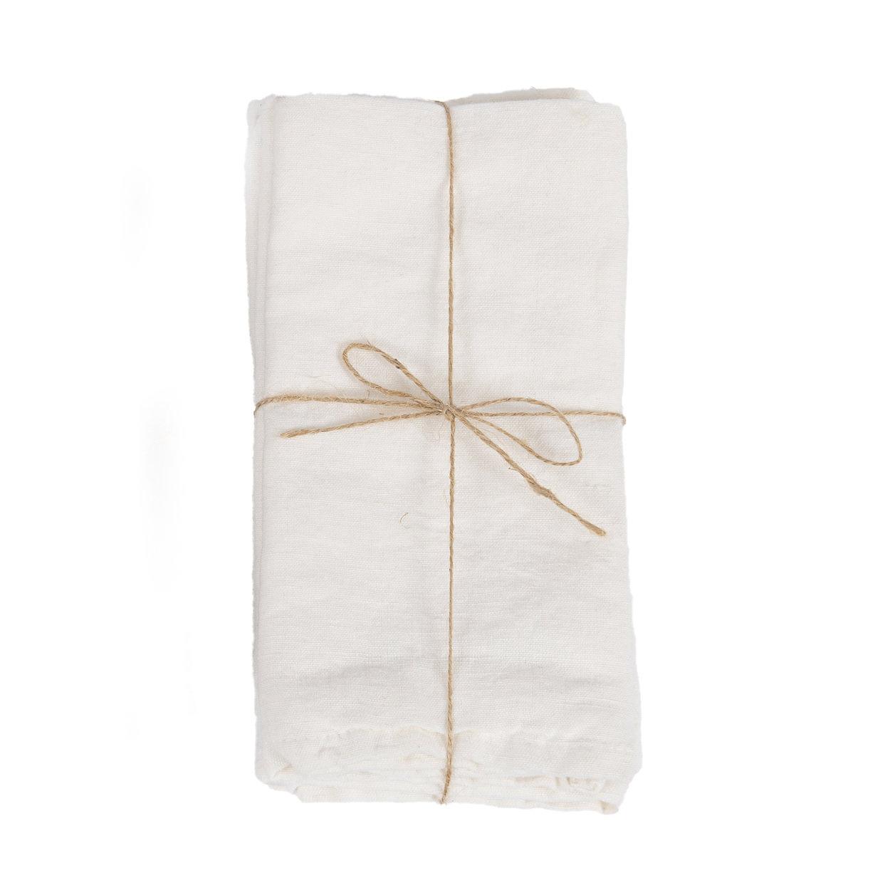 4x Napkin Linen White 0