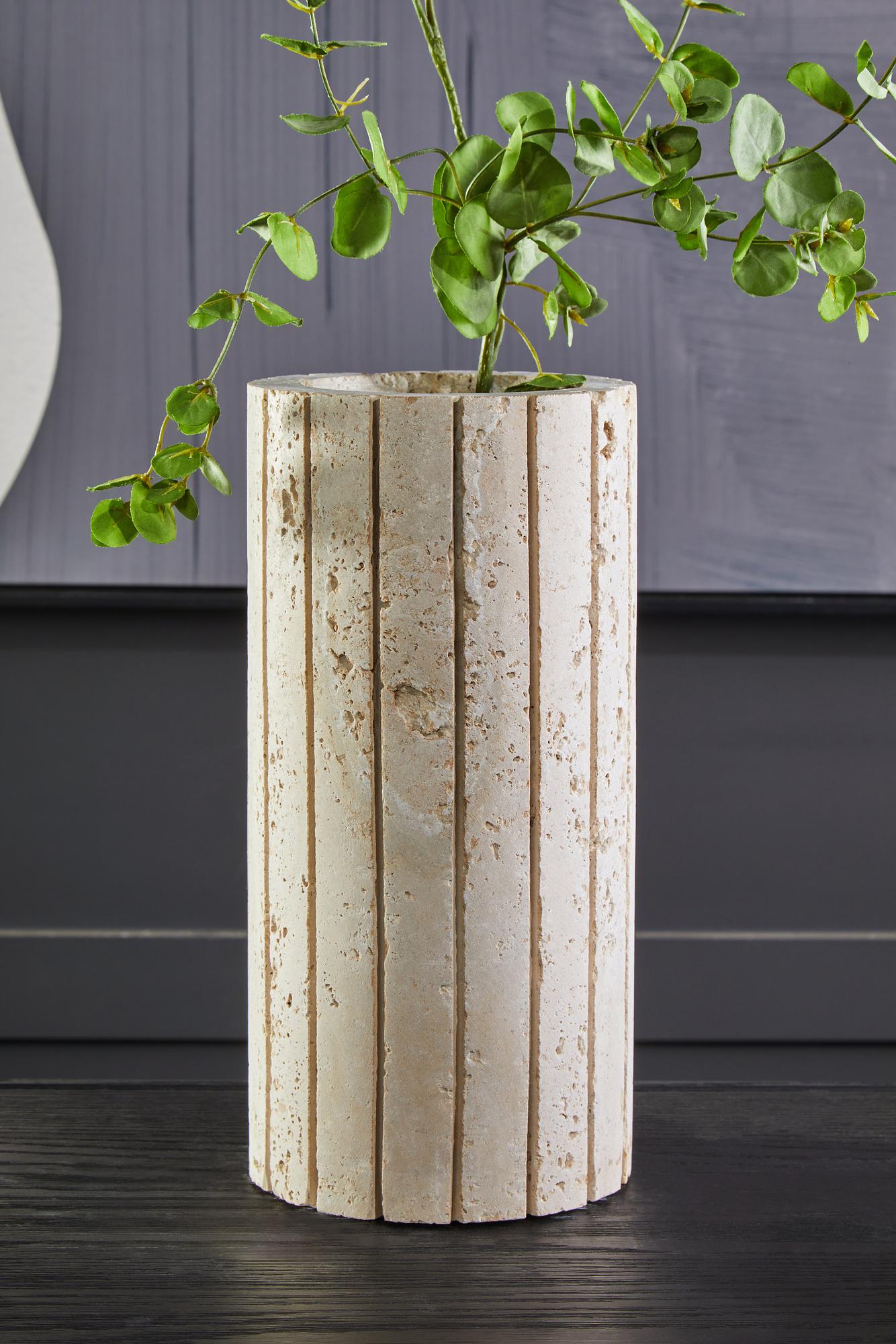 Tibor Travertin Rippenvase
 8