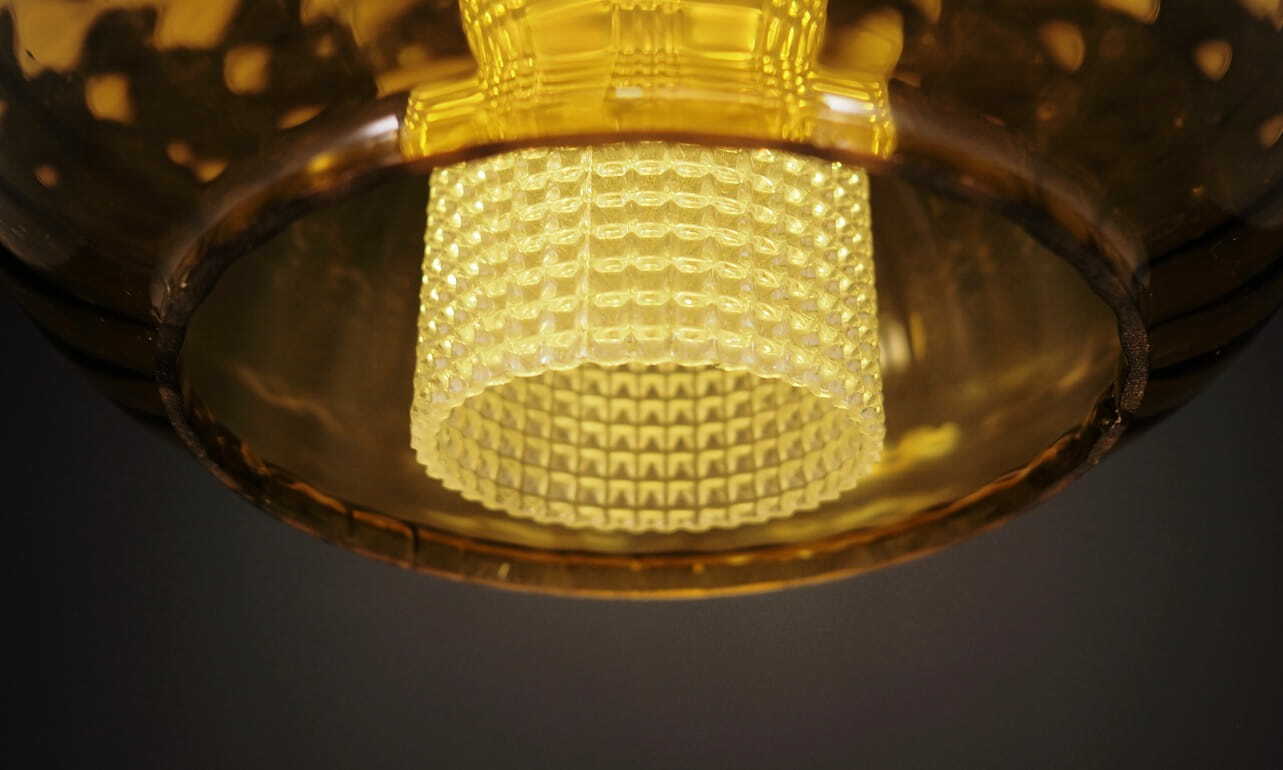 Vintage Pendant Lamp Glass Brown 1970s 5