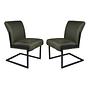 2x Texas Esszimmerstuhl Leder Metall 0