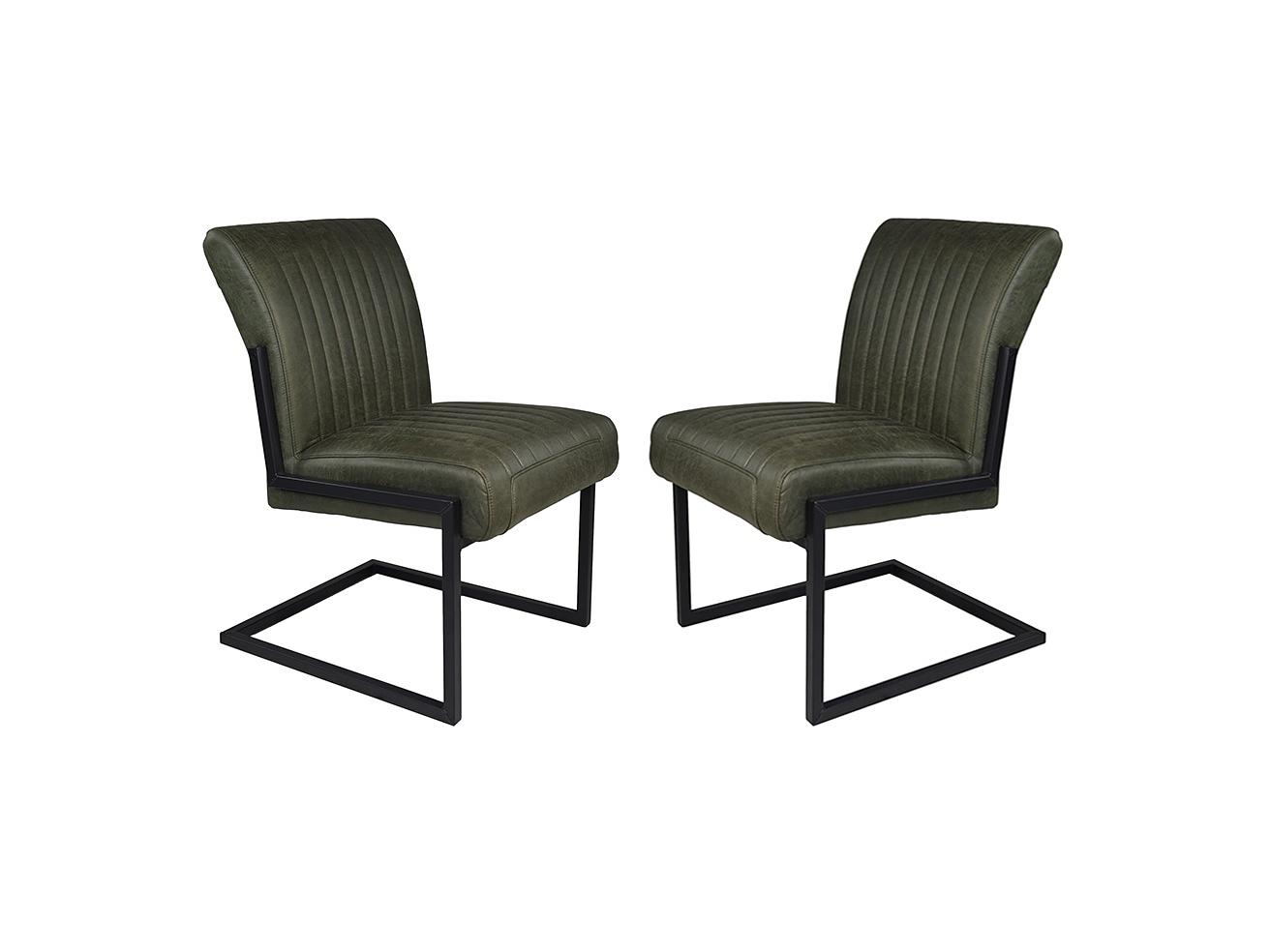 2x Texas Esszimmerstuhl Leder Metall 0