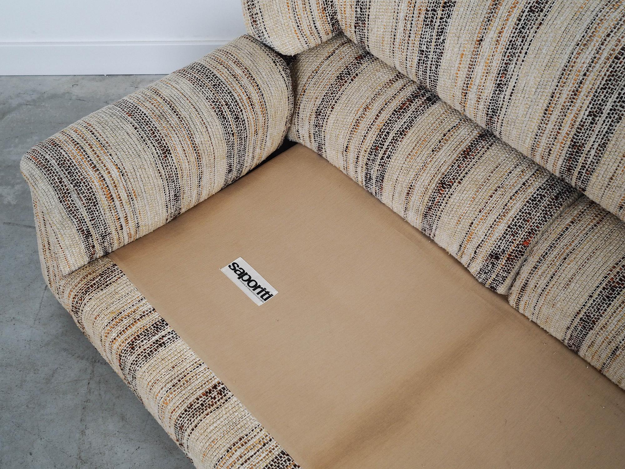Saporiti Sofa 3-seater Fabric Beige Wood 1960s 14