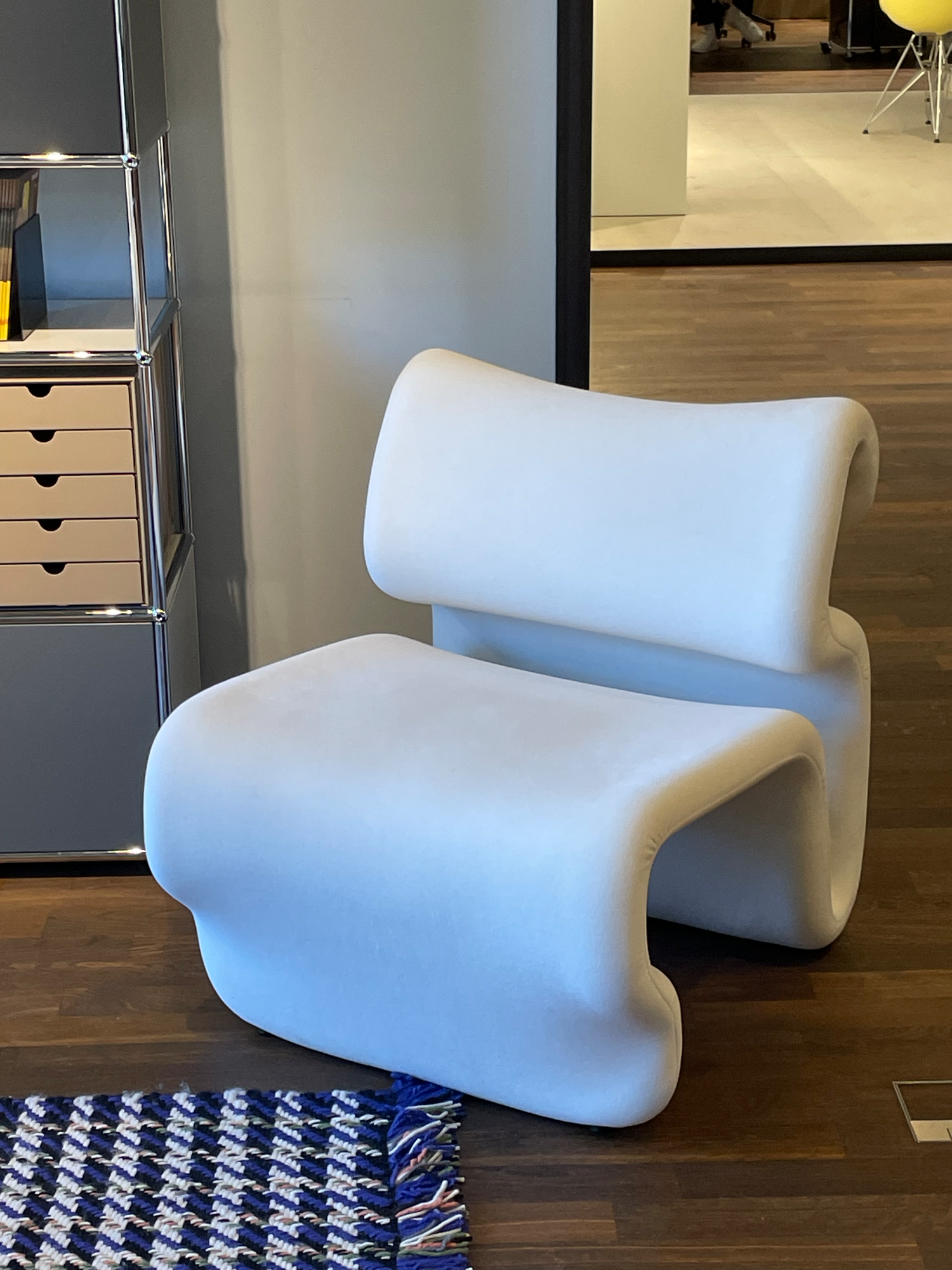 Easy Chair Sessel Stoff Metall Weiß  2