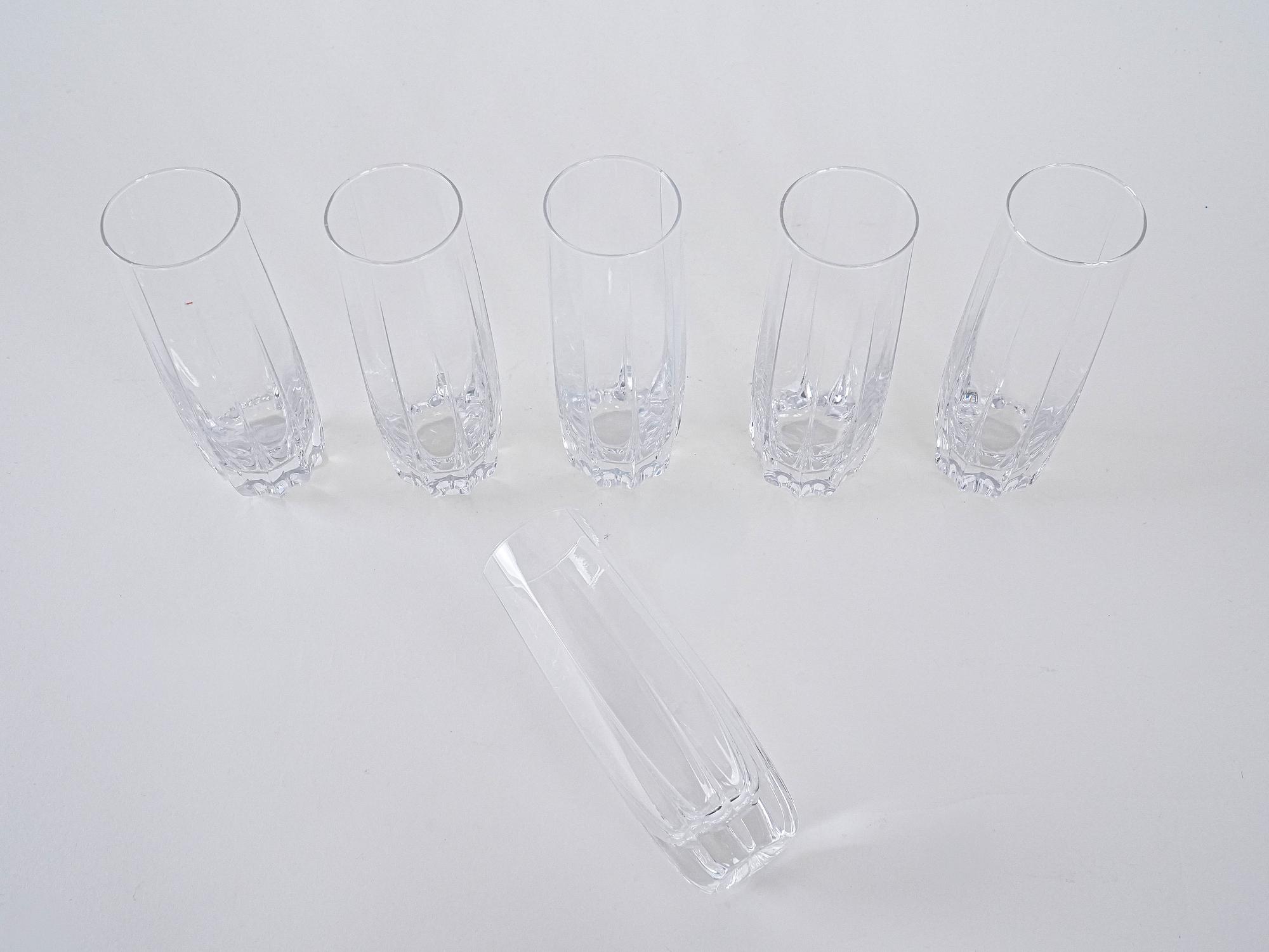 Gläser 6er-Set Transparent 1960er-Jahre 5