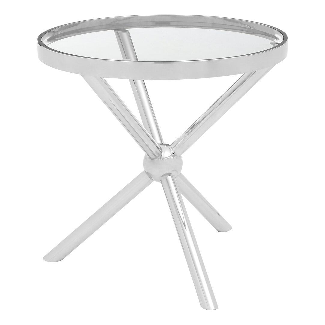 Round side table Stainless steel Silver 1