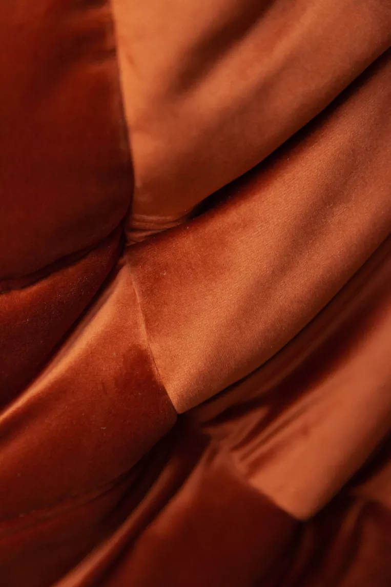 Togo Armchair Velvet Amber Orange 8