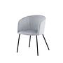 Berit Armlehnstuhl Samt Hellgrau Schwarz 1
