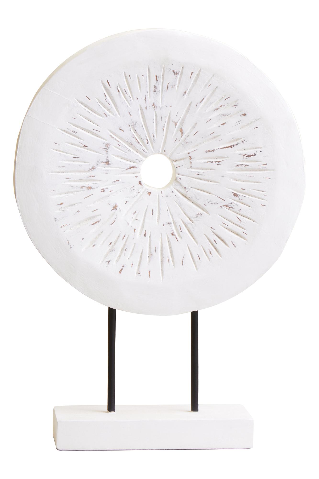 Fidel Kleine Distressed White Mangoholz Skulptur
 5