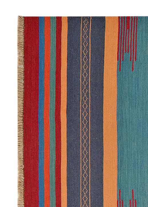 Kilim Gashgai Teppich Blau 1