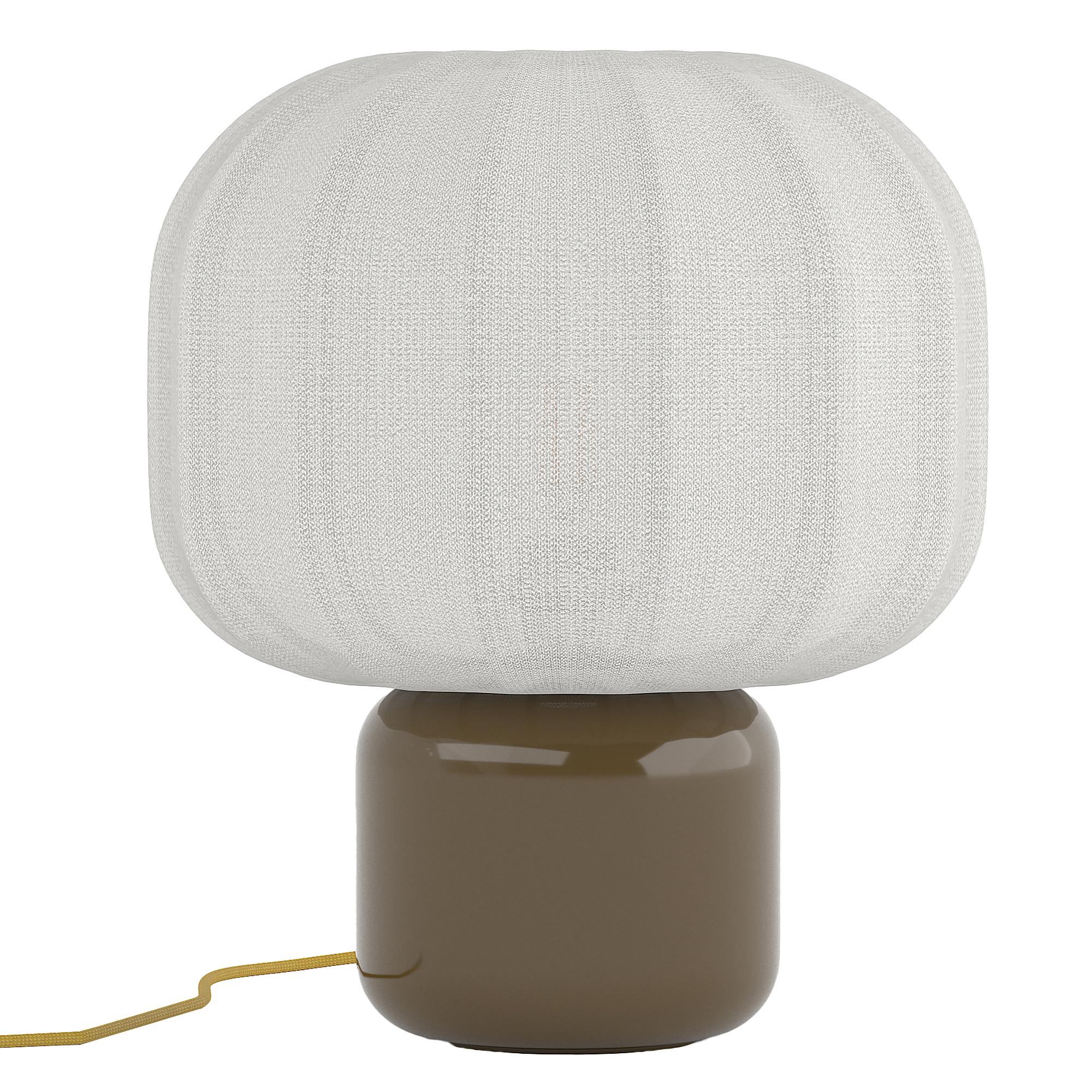 Brisa Tischleuchte 1-flammig Baumwollstoff Milchglas Grün 4