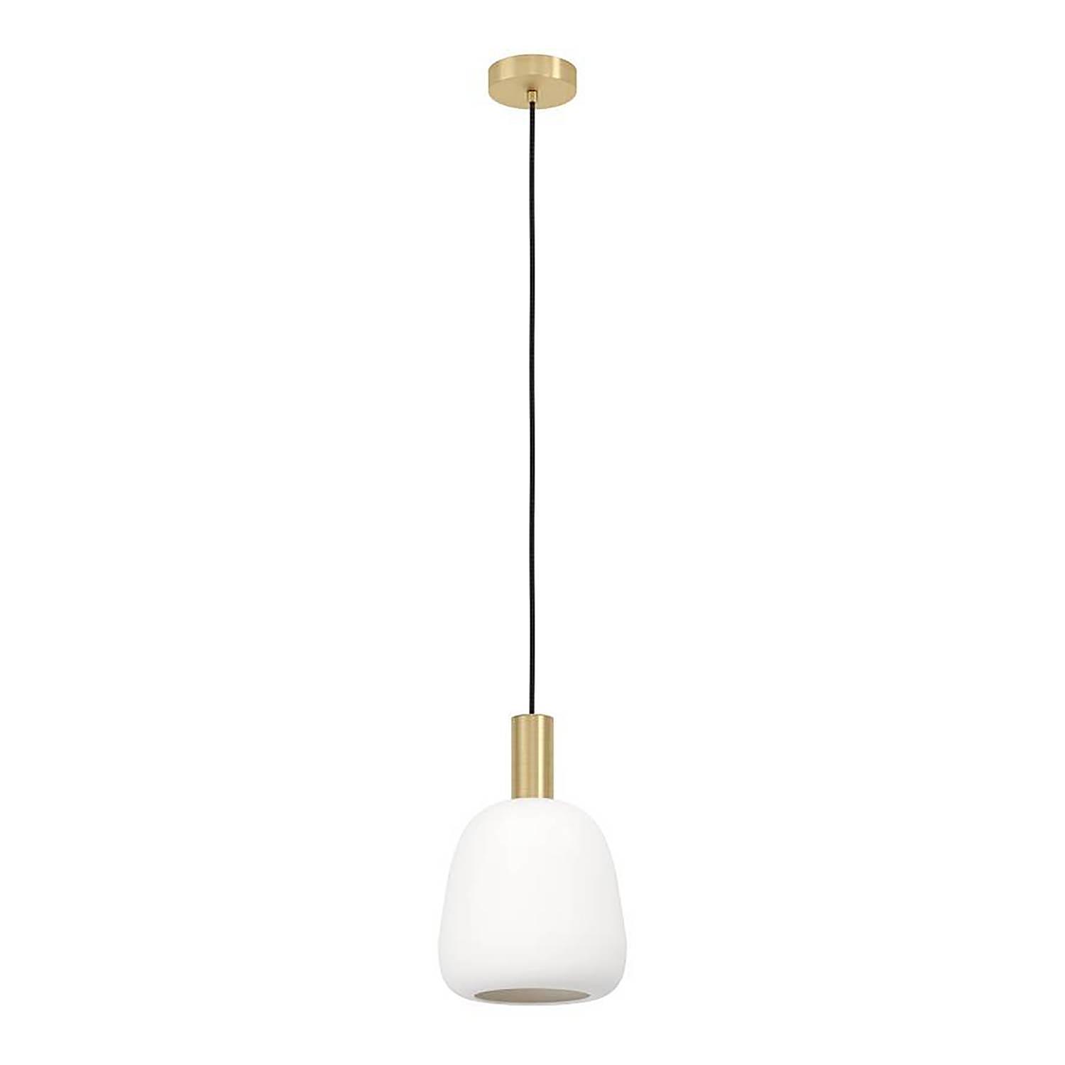 Pendant lamp Manzanares frosted glass gold 4