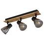 3-Flammig Deckenstrahler Claude Farbglas Eisen Beige 3