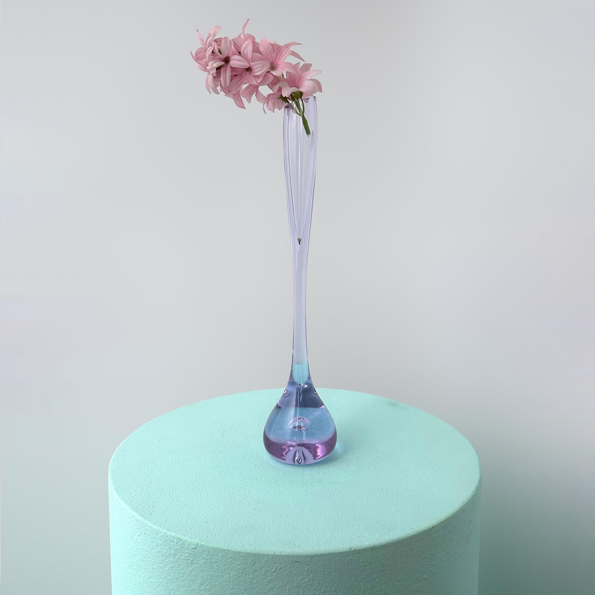 Vintage Flower Vase Crystal 1970s 3