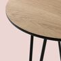 Round side table Oak decor Brown Black 3