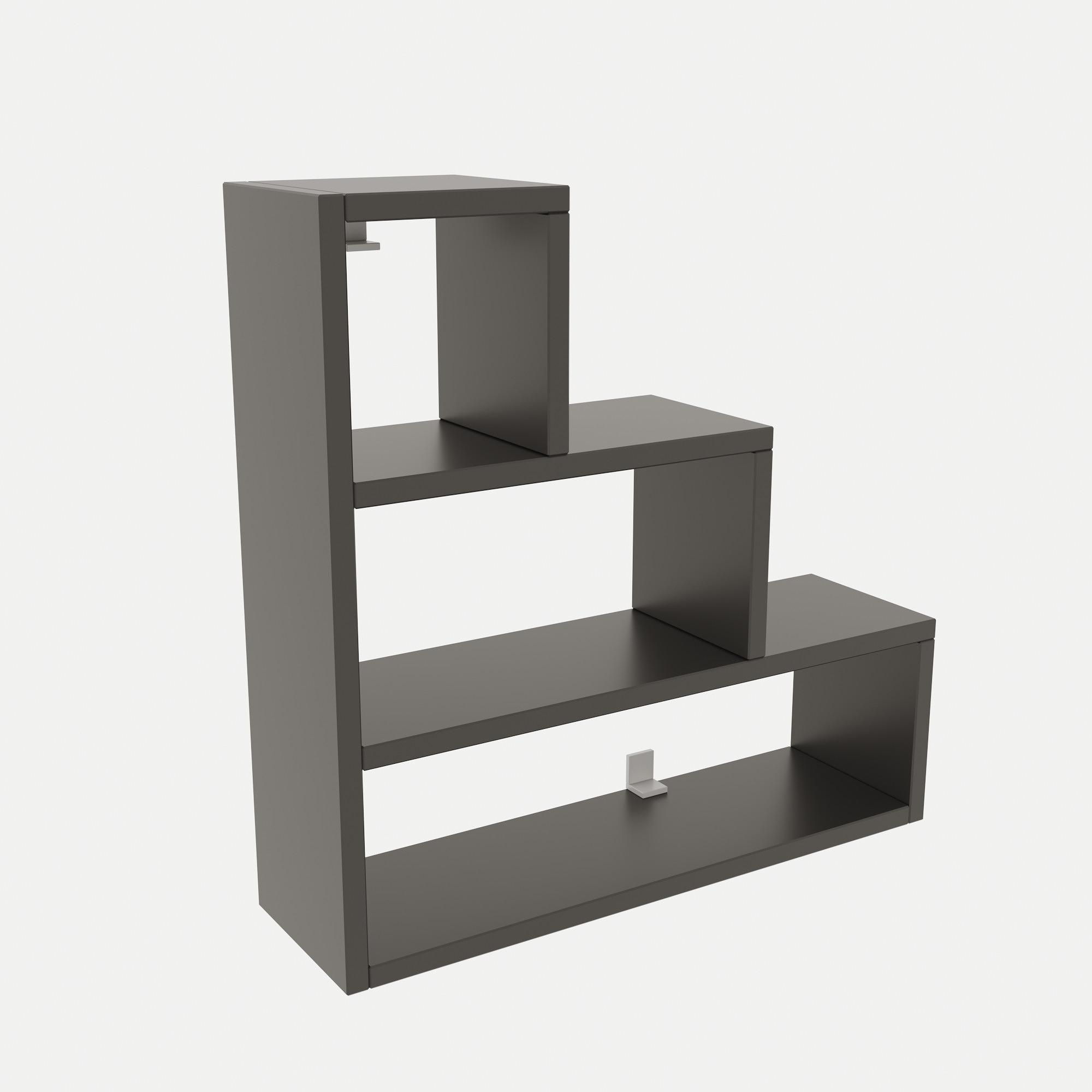 Piramit Wandregal Holzfurnier Anthrazit 2