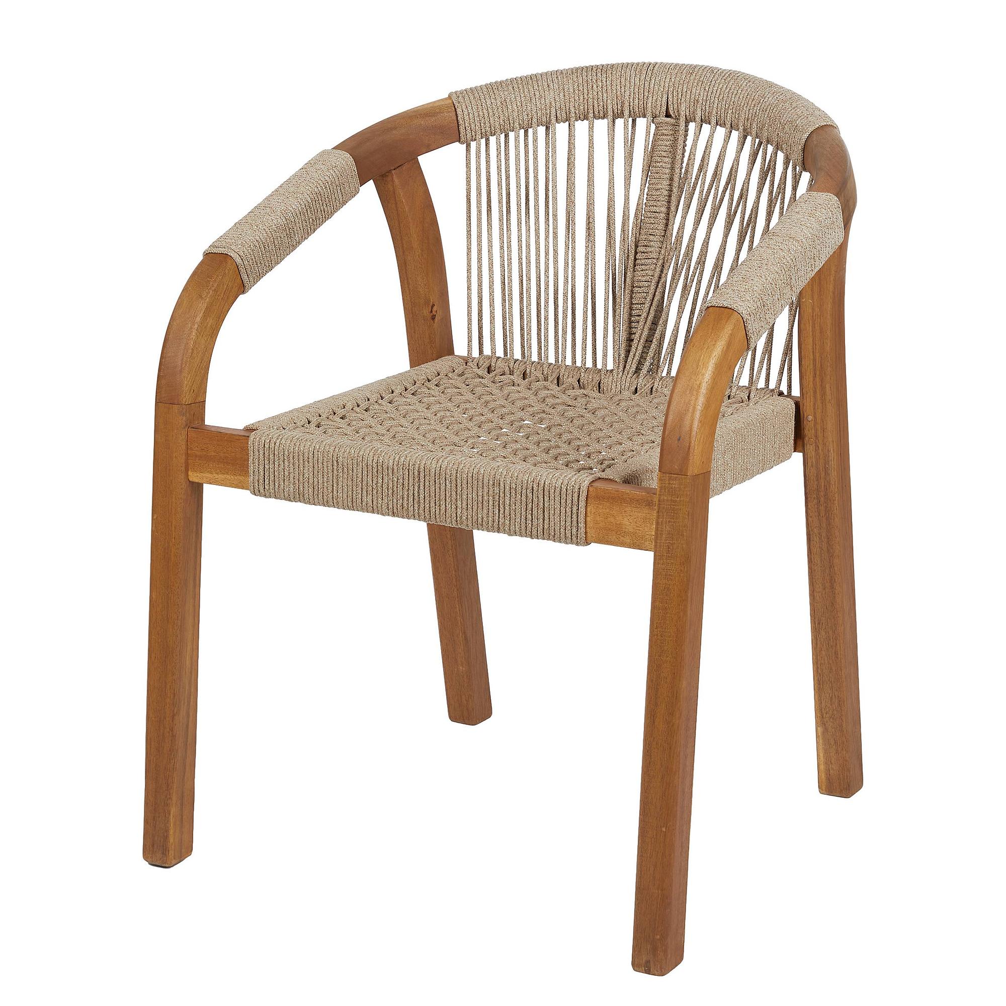 Garden chair BAYONNE set of 2 acacia wood beige 4