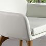 Sedia con braccioli ecopelle legno bianco 7