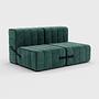 2-seater Modular Sofa System Curt Set of 4 Green 0