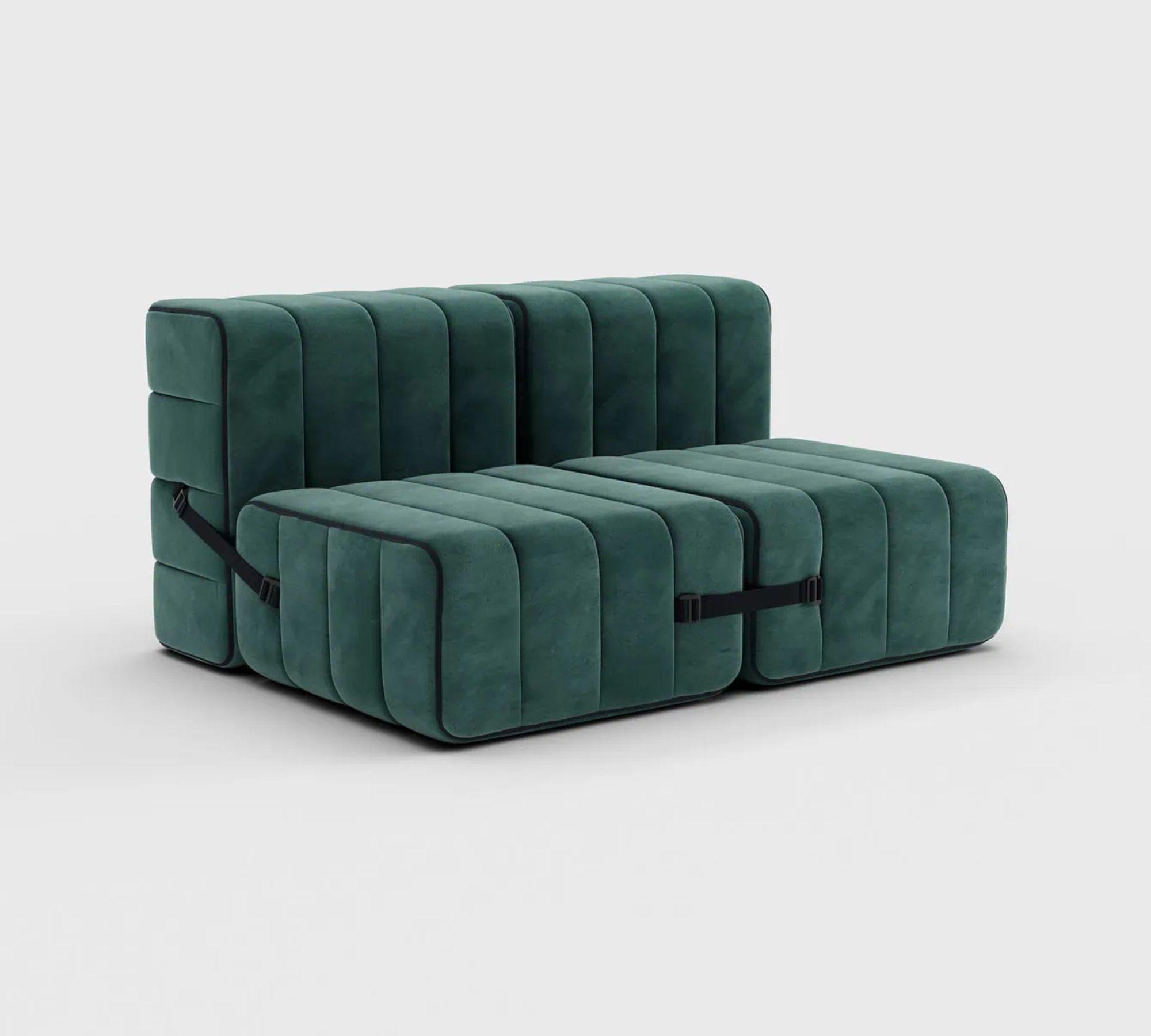 2-seater Modular Sofa System Curt Set of 4 Green 0