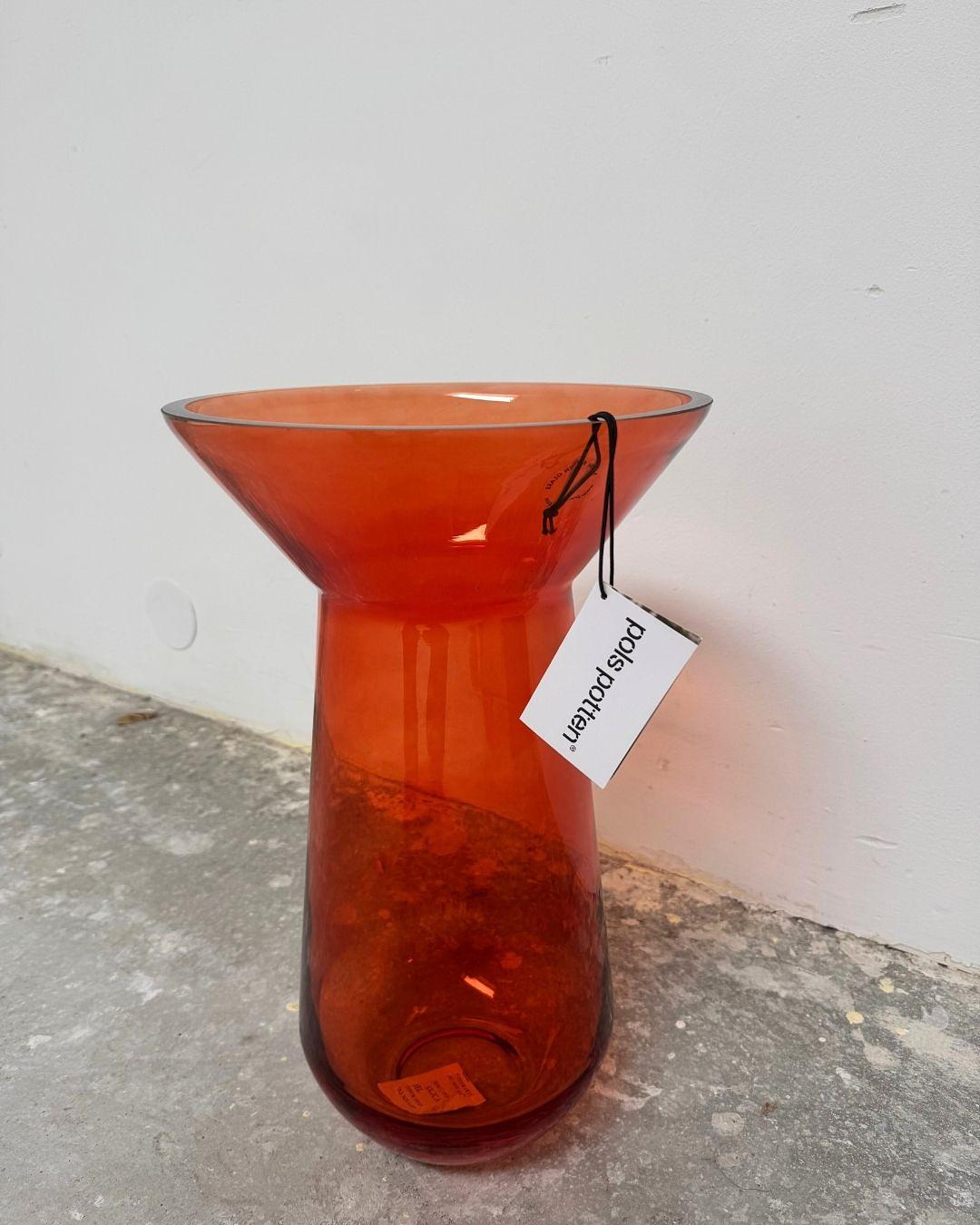Long Neck Vase Glass Orange 3