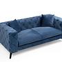 Como Sofa 2-Sitzer Blau mit schwarzen Beinen 2