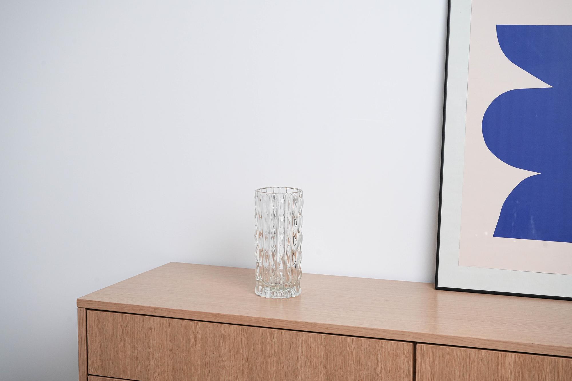 Crystal vase Transparent 1960s 6