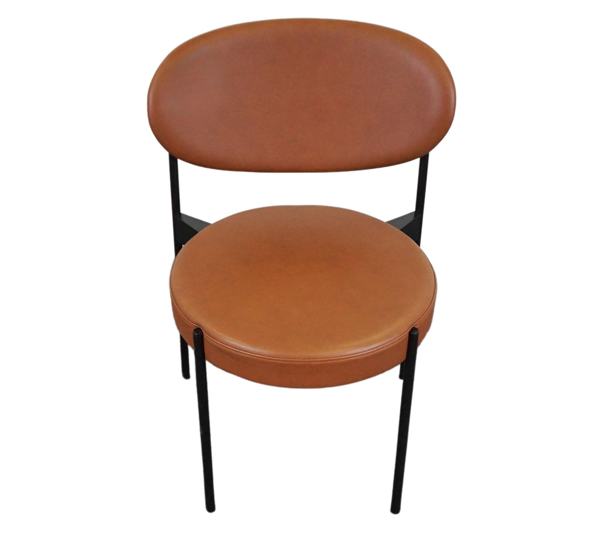 Verner Panton Series 430 Leather Chair Brown 3