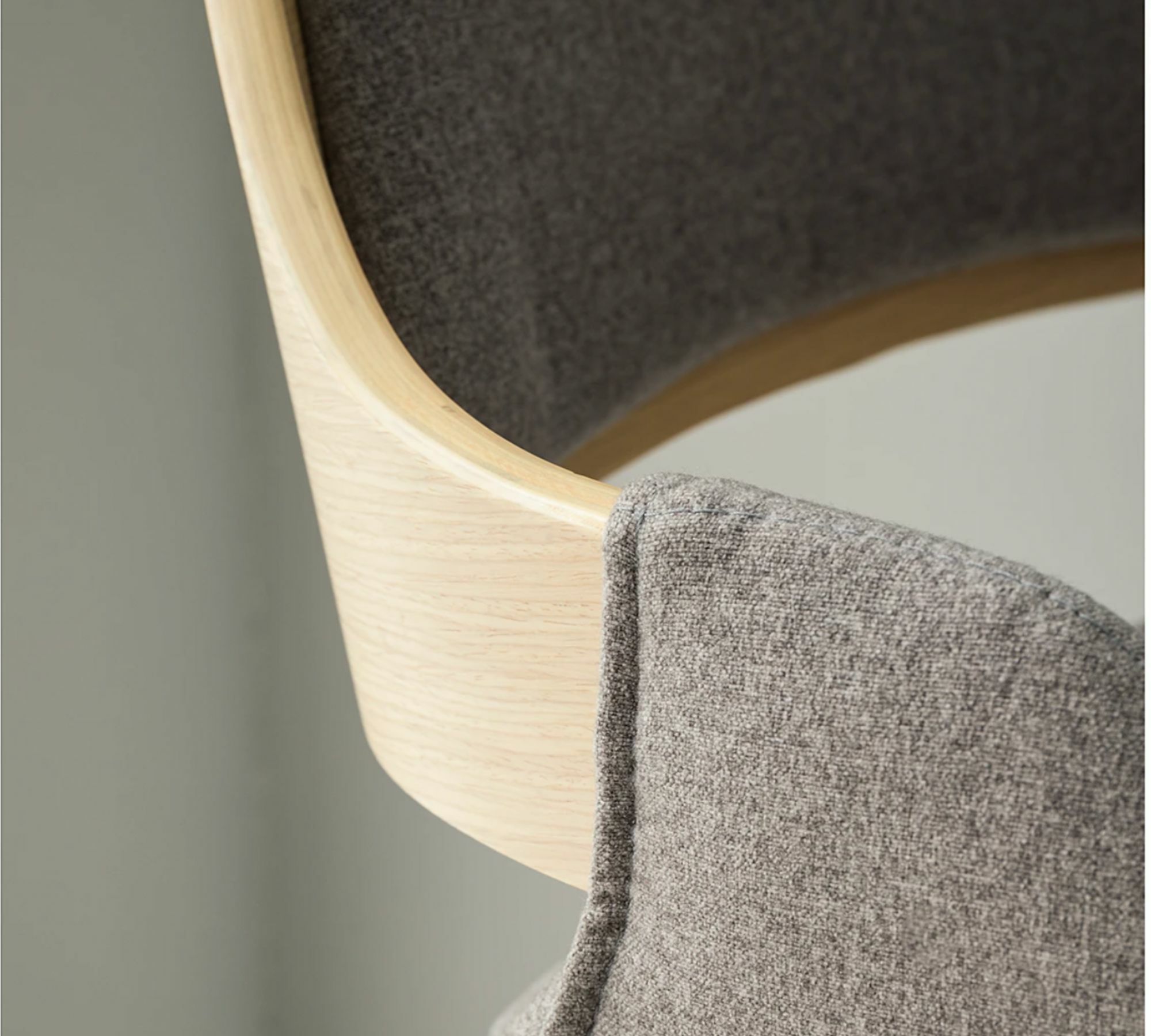Bar stool veneer and fabric grey 2