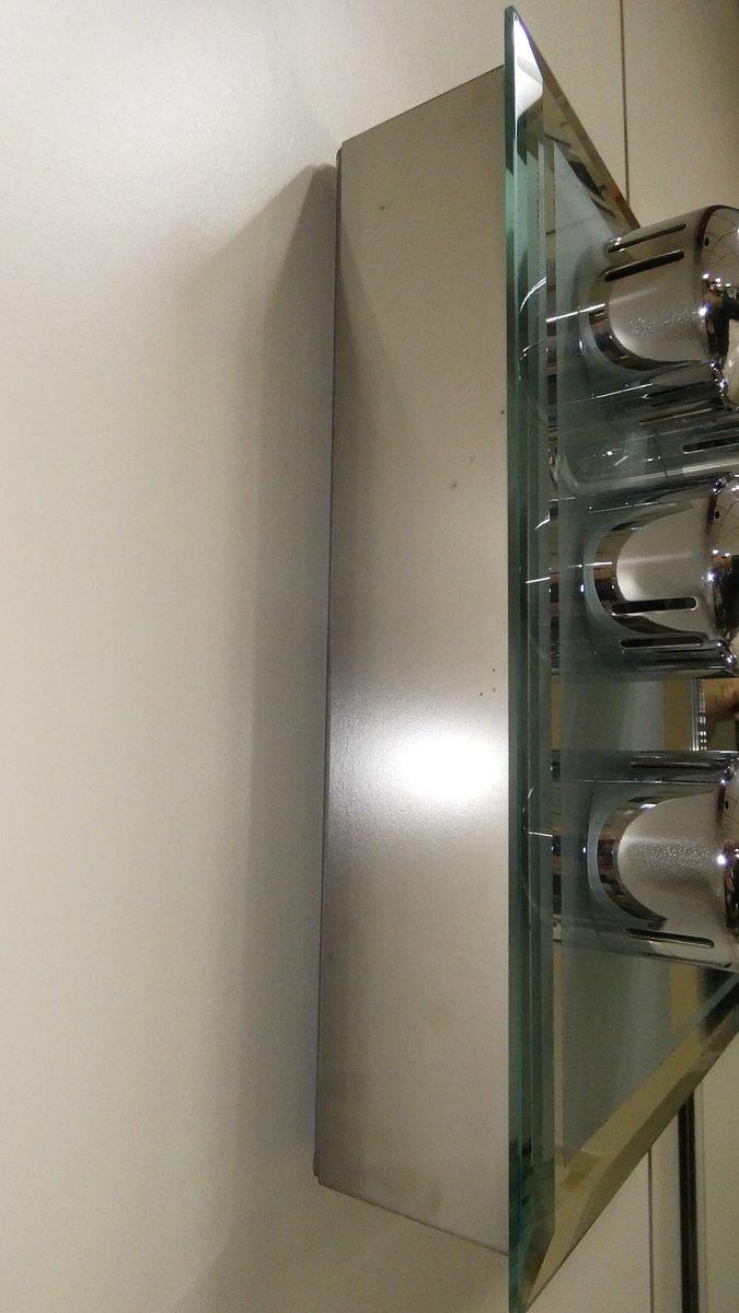 Wandleuchte mit Spiegel Stahl 1970er Jahre 7