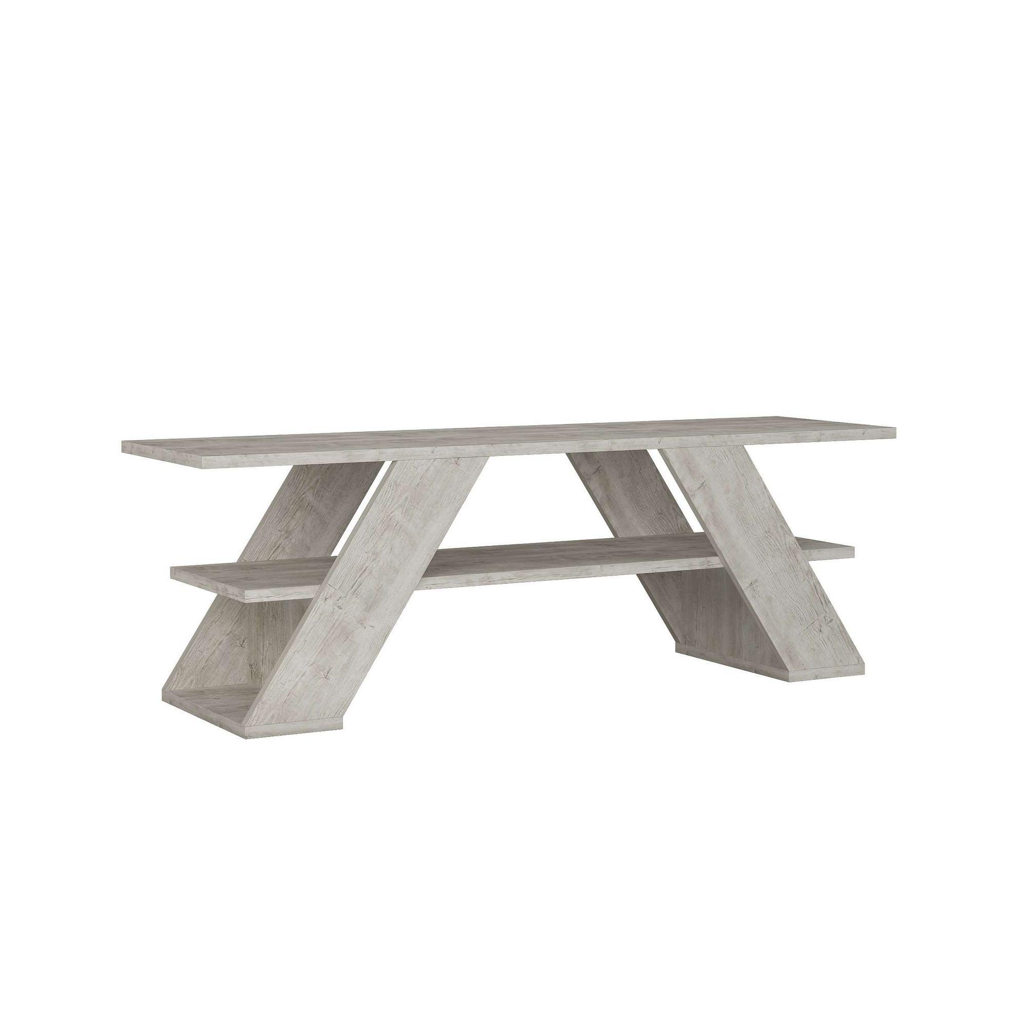 Farfalla Mobile basso impiallacciatura di legno bianco antico 0