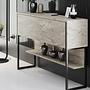 Luxe Sideboard Holz Travertine Schwarz 4