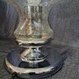 Vintage Pilzlampe Glas Chrom Silber 3