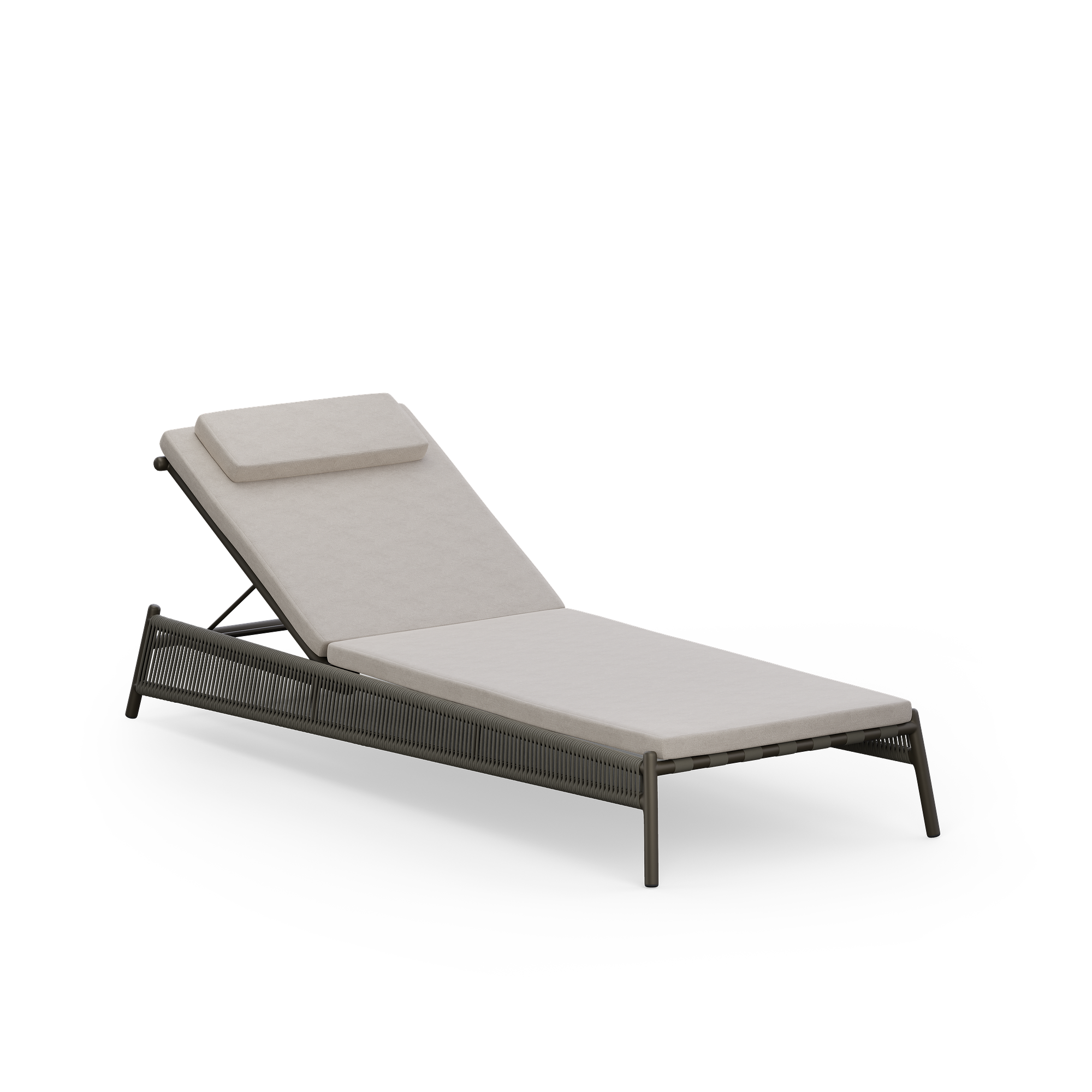 SCOOP Sonnenliege Lava-Braun Polster Beige 0