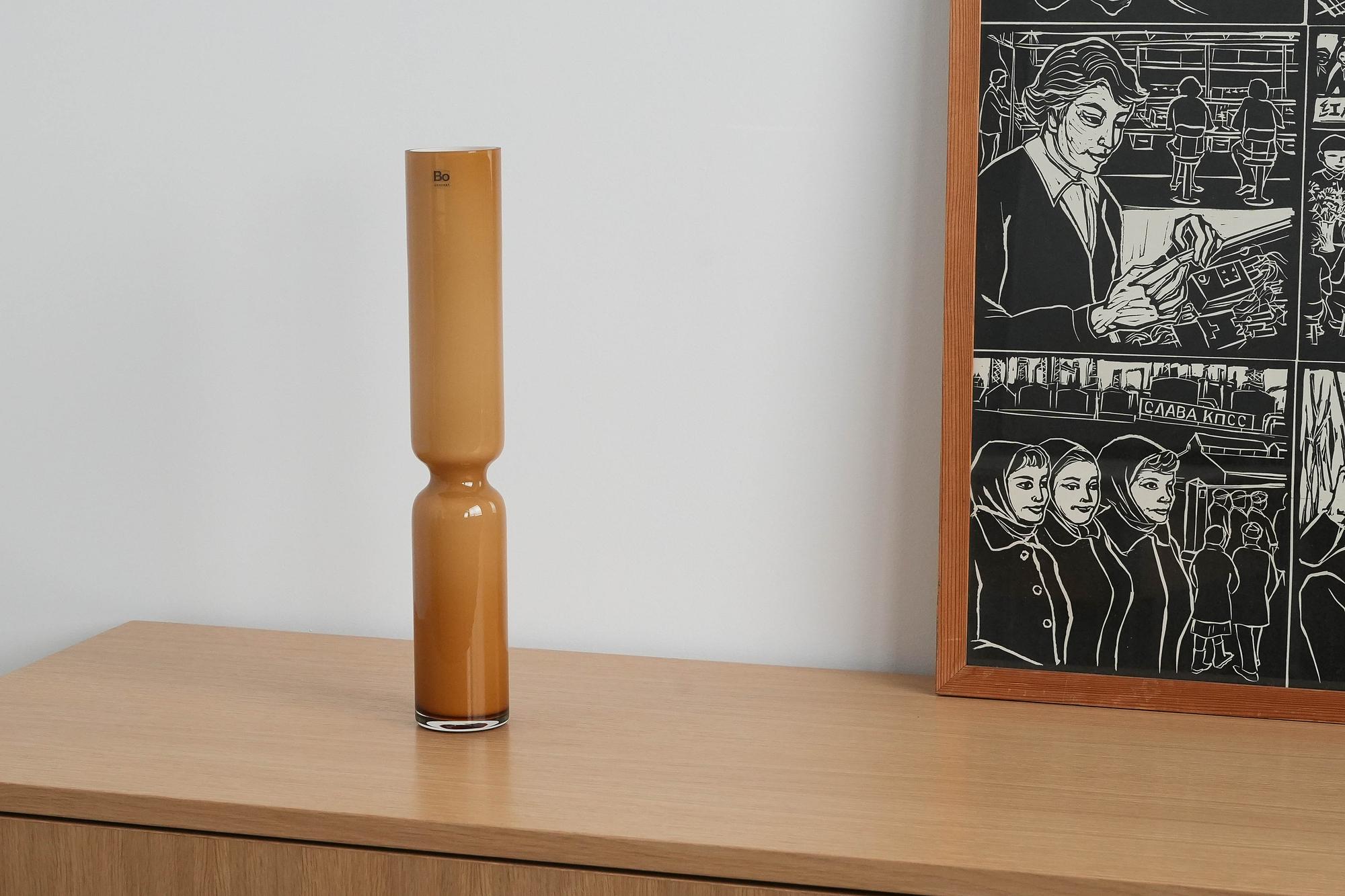 Glasvase Braun 1980er Jahre 5