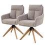 Swivel Armchair LOVIK Set of 2 Taupe 0