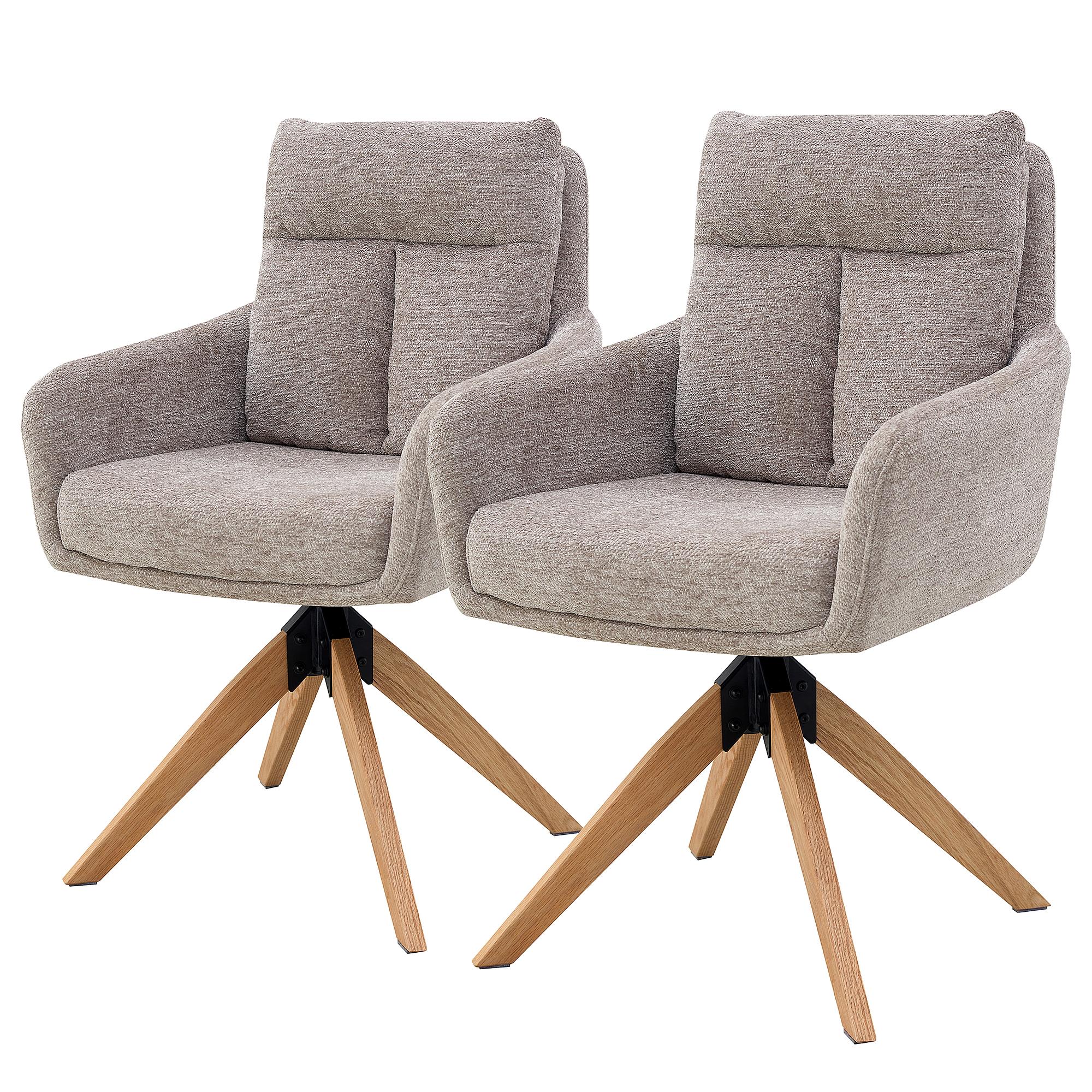 Swivel Armchair LOVIK Set of 2 Taupe 0